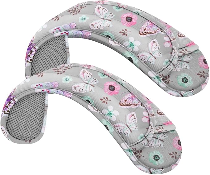 ZINZ 2-Pack Universal Shoulder Pad with Ultra Thick Cushion for Bag Luggage Bag Crossbody, Plus Long & Anti-Slip & Breathable, Butterfly