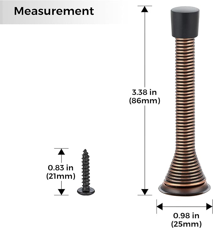 Ravinte Door Stoppers, 30 Pack Spring Door Stops with Rubber Bumper, Oil Rubbed Bronze Door Stoppers for Bottom of Door