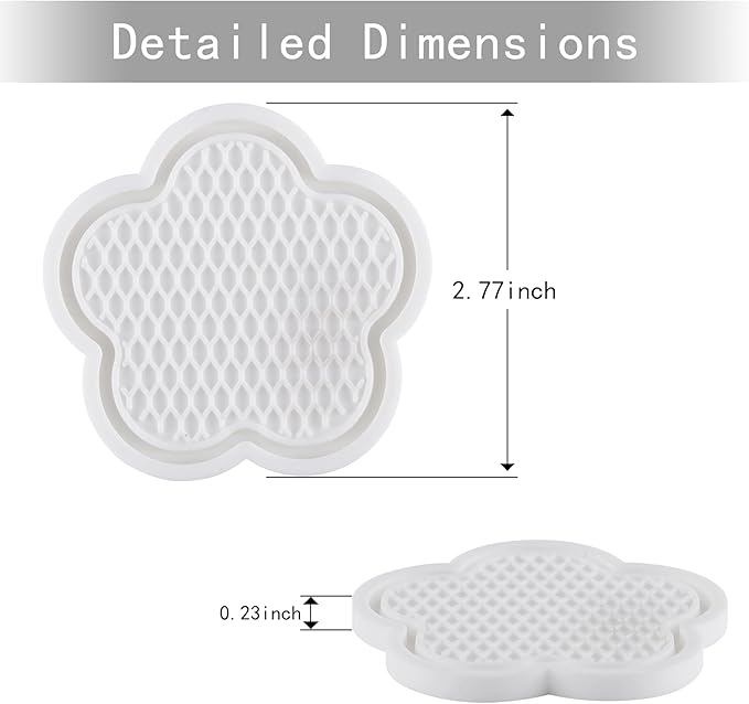 GaRhomxy Car Cup Holder Coaster, Universal Non-Slip Recessed Flower Shaped Cup Holders, Cute Car Accessories Interior for Women and Man Interior Sets 4 Pack (White)