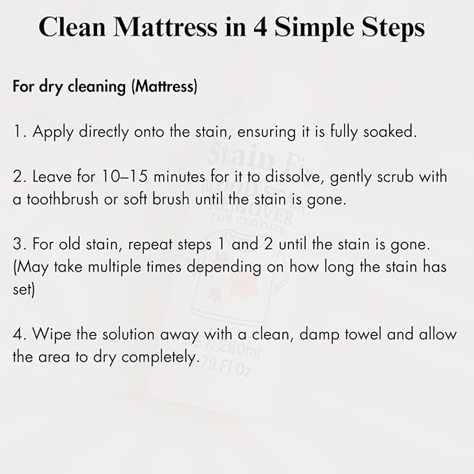 Blood Stain Remover for Clothes (8.79oz) - Removes Blood & Period Stains from Clothes, Mattress & Sheets - Enzyme Formula for Fresh & Dried Stains