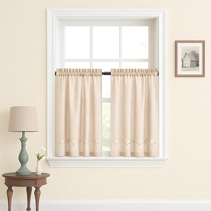 2 Pack Spring Tension Curtain Rod for Windows 26 to 39 inch Black Small Tension Rod Adjustable Spring Curtain Rods No Drilling Short Tension Rod for Kitchen, Closet, Bathroom, Bookshelf
