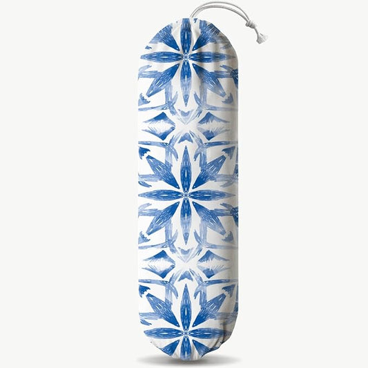 Navy Blue Plastic Bag Holder, Reusable Grocery Bags Holder, Wall Mount Trash Bags Dispenser for Home Kitchen Cabinet, Pantry Organization, Kitchen Pattern Garbage Bag 66