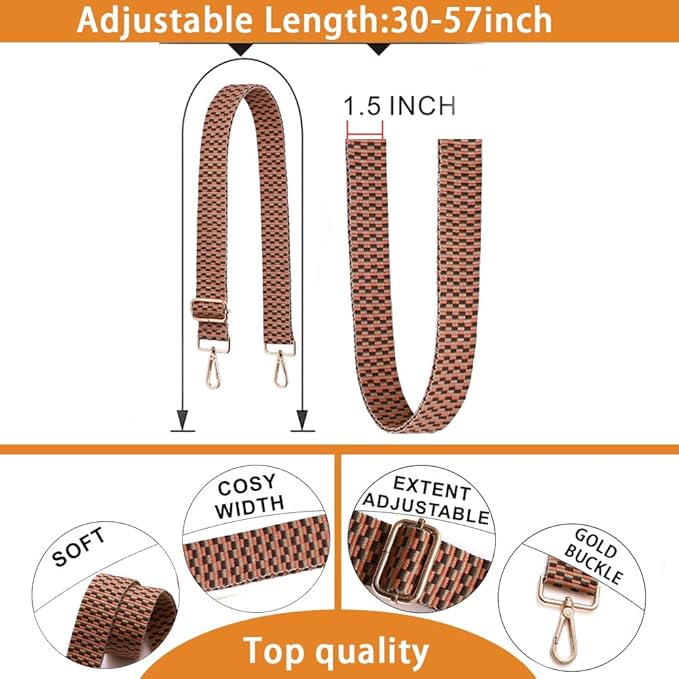 S-Jacorry Purse Strap Replacement Crossbody Wide Shoulder Strap Adjustable Canvas Straps Handbag Strap Replacement Belts