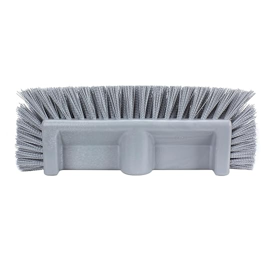 SPARTA Multi-Level Tile Scrub Brush 12" Wide Brush Head, Heavy-Duty Tile Cleaning Brush with End Bristles for Commercial Tiles, Tubs and Floor, Plastic, 12 Inches, Gray, (Pack of 12)