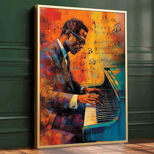 Graffiti Black Man Wall Art African American Picture Black Music Wall Art Graffiti Poster Playing Art Music Themed Paintings Musical Instruments Prints Living Room Decor 16x24inch No Frame