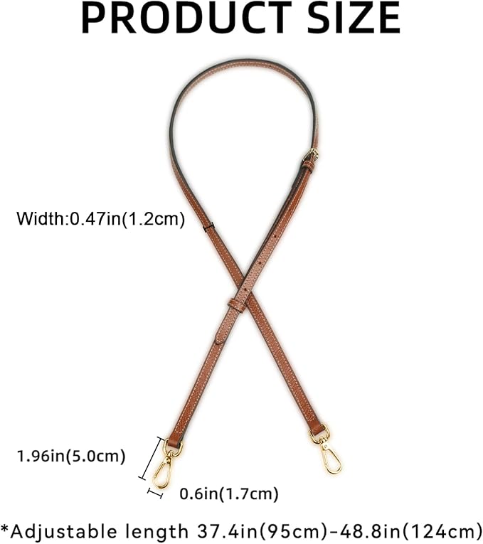 Jiesinlov Leather Bag Shoulder Strap Replacement Crossbody Adjustable Conversion Kit Fit for Mini Pouch