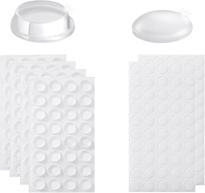 Cabinet Bumpers Soft Self-Adhesive Clear Rubber Bumper- Cabinet Door Dots Clear Stoppers Furniture Noise Reducing Silicone Rubber Pads Extremely Durable(228Pcs)