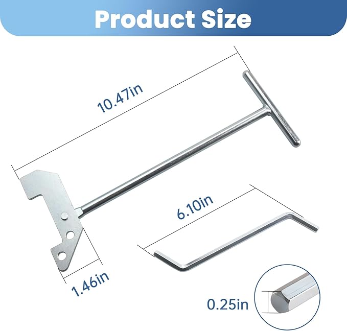 Garbage Disposal Wrench, Garbage Disposal Unjamming Wrench with 2 Garbage Disposal Allen Wrench, Garbage Unclogger to Dislodge Jams or Clutter from Above the Sink