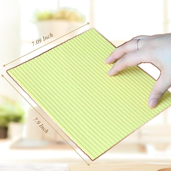 5Pcs Absorbent Sponge Cloth, Cleaning Cloth for Kitchen Outdoor, Multi-Color, 7.88"x7.1"