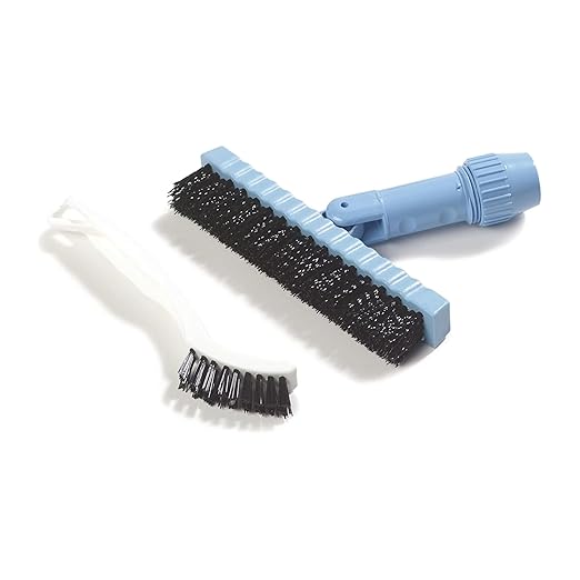 SPARTA Flo-Pac Grout Brush Detail Crevice Brush, Firm Chemical-Resistant Nylon Bristles with Angled Ergonomic Handle, Hanging Holes for Tile, Grout, Corners, Boxes, 8 Inches, White (Pack of 24)