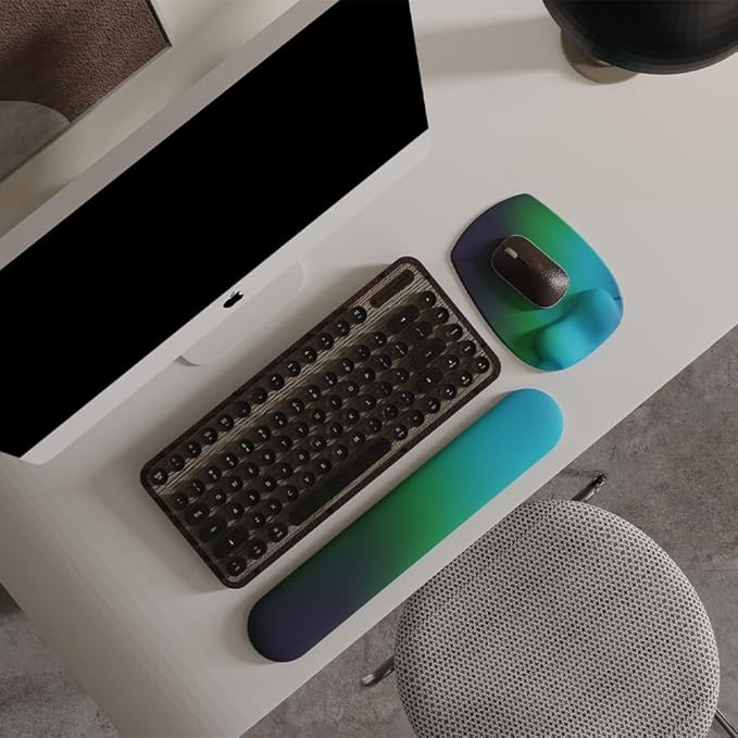ErgoFlow Gel Wrist Rest Mouse Pad-Ergonomic Cushion for Desk, Cute Aesthetic Computer Decor for Women,Small Mousepad Mat&Laptop Pads-Office,Home Wireless Support&Ergo Accessories (08Aurora Borealis)