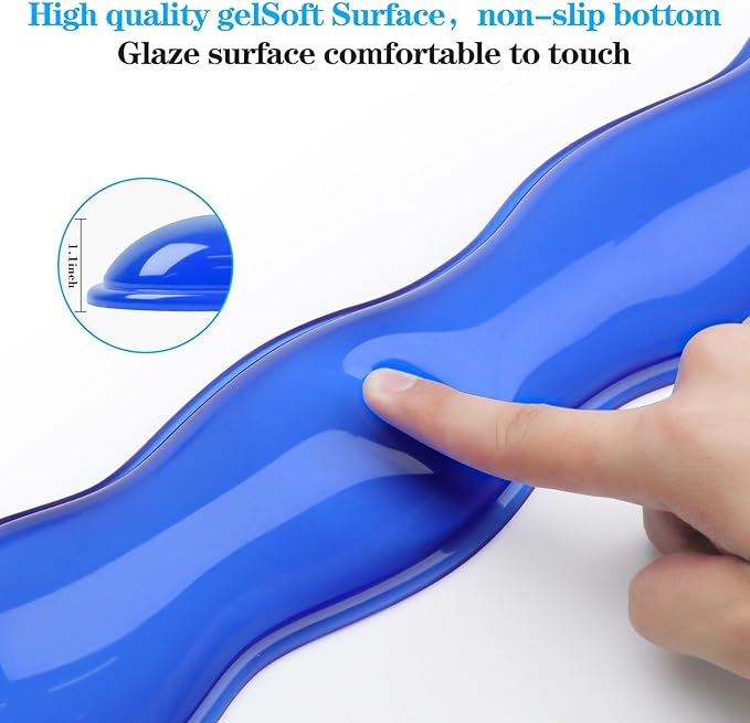 ABRONDA Gel Wrist Rest for Keyboard and Mouse, Keyboard Wrist Rest, Mouse Wrist Support, Pain Relief, Cool Touch, Non-Skid, Keyboard and Mouse Wrist Pad Set