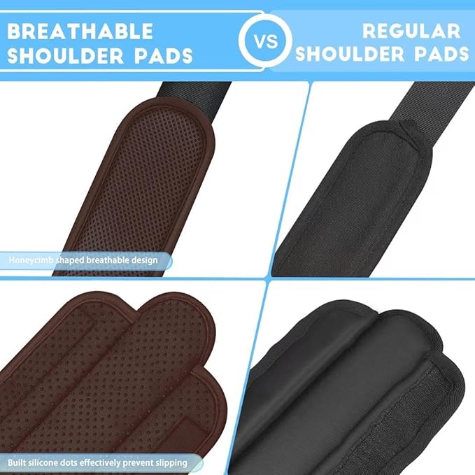 ZINZ 2-Pack Universal Shoulder Pad with Ultra-thick Cushion for Bag, Luggage Bag, Crossbody - Plus Long, Anti-Slip & Breathable, Brown