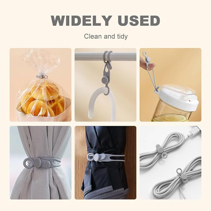 Data Cable Organizer, 2025 New Silicone Cable Ties Reusable Cable Management Organizer for Bundling and Fastening Cable Cords Wires (30)