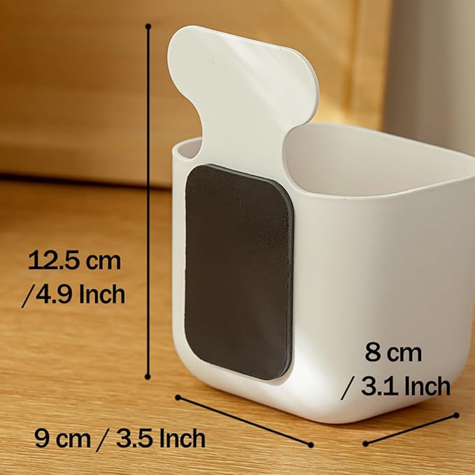 MORNITE Fridge Magnetic Cup Storage Rack, Magnetic Locker Organizer for Pen, Holder for Laundry, Board, Desks, Dresser, White