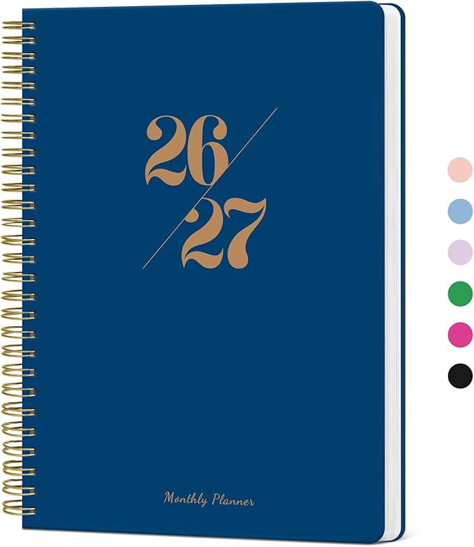Monthly Planner 2026-2027, 2 Year Months Calendar Planner 2026-2027, Runs from January 2026 - December 2027, 7" x 10", 24 Months, Perfect for School Office Home Planning - Navy Blue