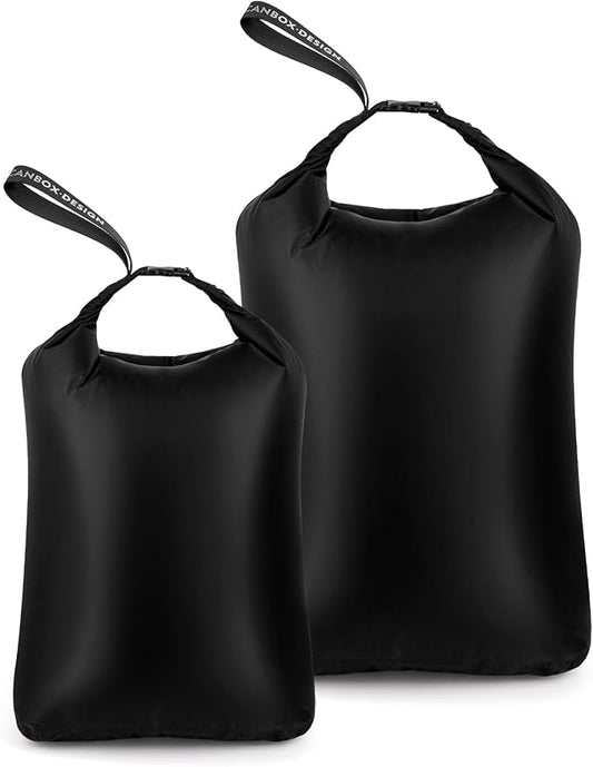 Travel Laundry Bags, 2 Pcs Waterproof Dry Wet Bags, Dirty Clothes Organizer with Handles, Collapsible Storage Bag for Workout Swimsuit Diaper Yoga Beach Bathing Camping