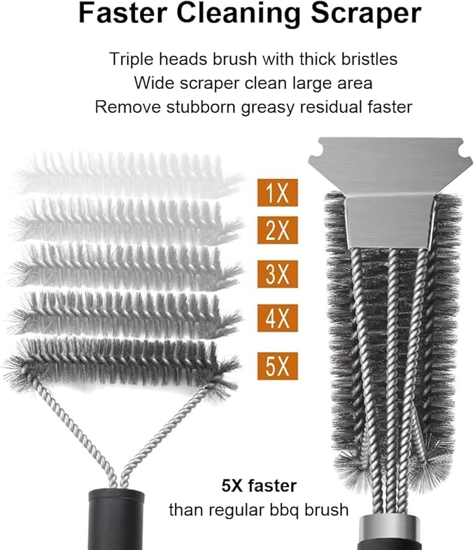 Grill Brush Grill Cleaning Kit, Grill Cleaner BBQ Grill Accessories Grill Rescue Brush, Grill Brush for Outdoor Grill BBQ Brush for Grill Cleaning (Pack of 1)
