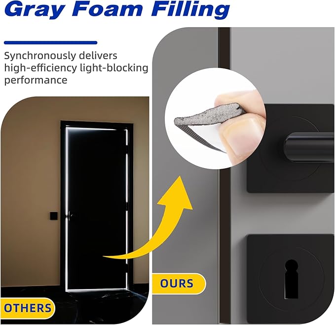 Weather Stripping Door Seal Strip for Door Frame, Window Insulation for Winter, Doors Soundproofing Gap Filler, Window Sealer Exterior Doors Weather Stripping, Foam Windows Draft Stopper (Brown, 196'')
