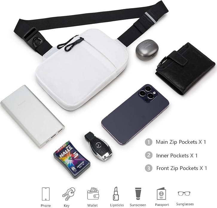 Mini Sling Bag for Men Women, Small Crossbody Casual Utility Chest Phone Bag for Travel Workout