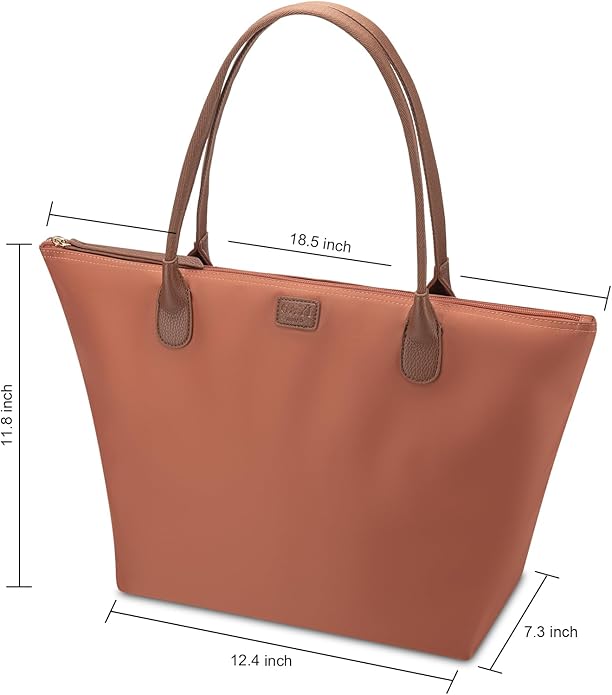 Nylon Tote Bag for Women, Large Foldable Weekend Hobo Purses for Women, Shoulder Tote Handbags with Zipper | Nylon, Large, Foldable, Weekend, Tote, with Zipper