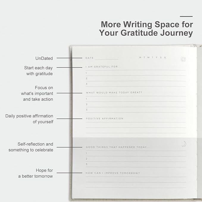 And Per Se Gratitude Journal – Five Minutes a Day to Cultivate Mindfulness, Happiness, Positive Vibes, Affirmations & Self-Reflection – Undated Daily Gratitude Journal for Women & Men (Pale Pink)