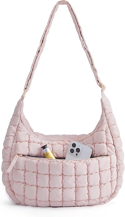 BAGSMART Quilted Crossbody Bag for Women, Lightweight Puffer Purse for Travel, Daily Use & Work | Water-resistant, Puffy Shoulder Bag, w/ Adjustable Strap, Light & Comfortable, Hands-free Bags, Travel Essentials