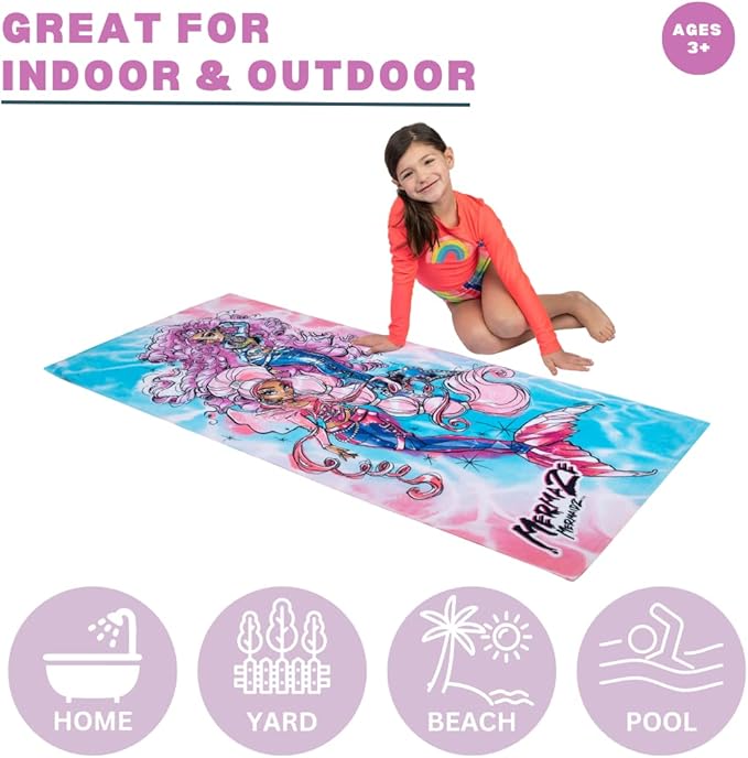 Mermaze Super Soft Cotton Bath/Pool/Beach Towel, 58 in x 28 in, (Official Mermaze Product) by Franco