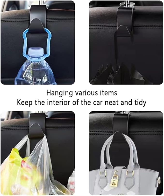 Utility Car Headrest Hidden Hook 33lb(Max) Car Hooks for Purses and Bags,Hat Holder for Truck Seat Hanger Storage Organizer for Coats,Umbrellas,Grocery Bags,Handbags Universal Car Accessories