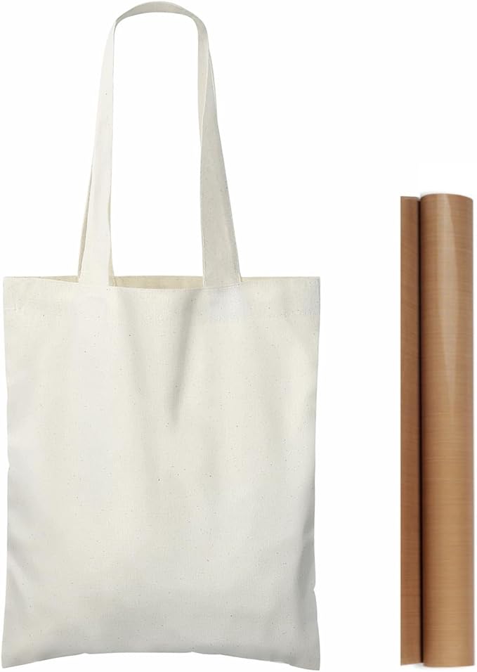 NPBAG 15 Pack 8.2'' X 10'' Mini Natural Cotton Tote Bags, Small Lightweight Blank Bulk Cloth Bags with 1pc of PTFE Teflon Sheet - Perfect for Parties Holidays