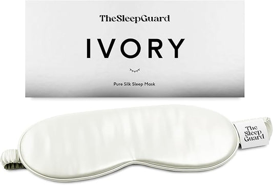 TheSleepGuard Pure Silk Sleep Mask [100% 6A Mulberry Silk, 22 Momme] Light Blocking Travel Essentials. Eye Masks for Sleeping. Black Oeko-Tex Blindfold. Eye Covers for Men & Women