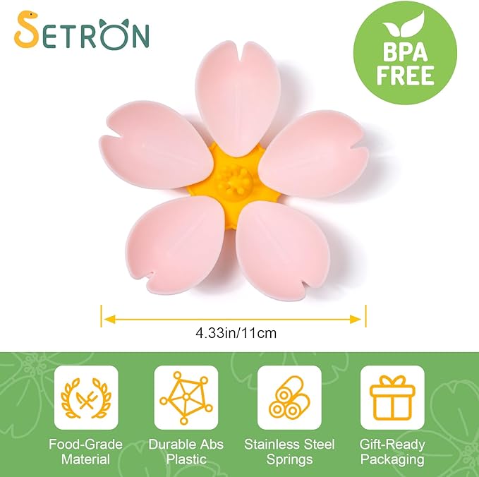 Cherry Blossom Fridge Magnetic chip Clips, Pink Flower Food Sealing Clip, Cute Bag Clips for Snack, Food Sealing Kitchen Accessories for Airtight Seal and Food Storage Gift