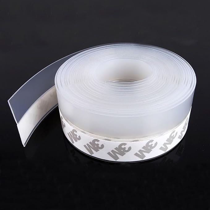 TAROSE Weather Stripping, Silicone Door Seal Strip Door, Window, Transparent 49 Feet Long (Width 25mm)