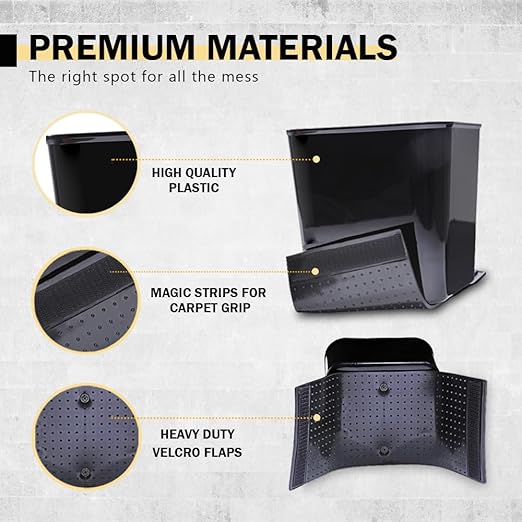 Car Trash Can – Leakproof 1.4 Gallon Compact Garbage Bin with Stability Flap & Anti-Slip Base | Portable Trash Holder for Cars, Trucks, SUVs, Minivans – Includes Trash Bags (Black, Large)