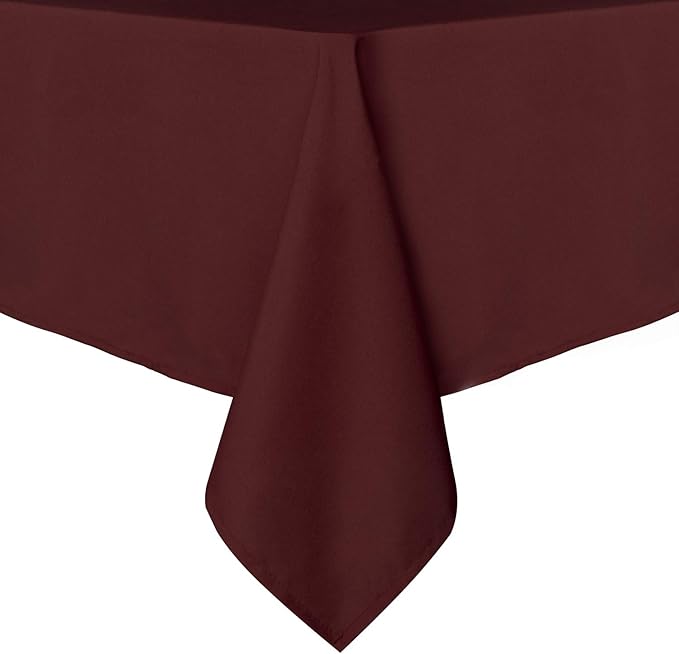 sancua Rectangle Tablecloth - 70 x 90 Inch - Stain and Wrinkle Resistant Washable Polyester Table Cloth, Decorative Fabric Table Cover for Dining Tables, Buffet Parties and Camping, Burgundy