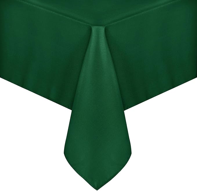sancua Rectangle Tablecloth - 60 x 120 Inch - Stain and Wrinkle Resistant Washable Polyester Table Cloth, Decorative Fabric Table Cover for Dining Tables, Buffet Parties and Christmas, Hunter Green
