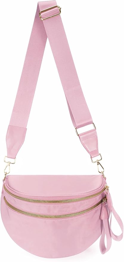FEIBOON Spacious Nylon Crossbody Bag Bum Bag Handbags Wallets Purses Trendy Shoulder Bag for Women