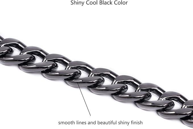 Xiazw Medium Size Fabulous Metal Shoulder Crossbody Purse Strap Replacement Bag Chain Accessories (26'', Black)