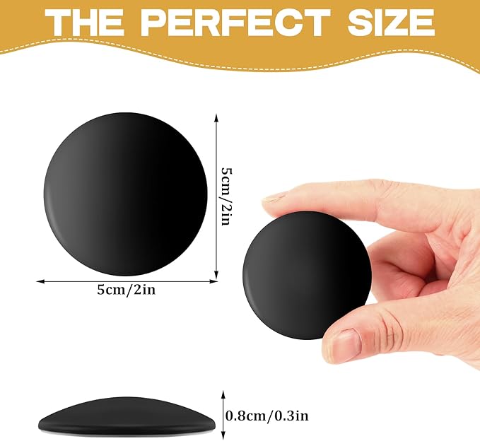 JULBEAR Door Stopper Wall Protector, Door Knob Stoppers with Strong Back Adhesive, Quiet, Shock Absorbent Silicone, Door Handle Bumpers Wall Surfaces Protector (12, Black)