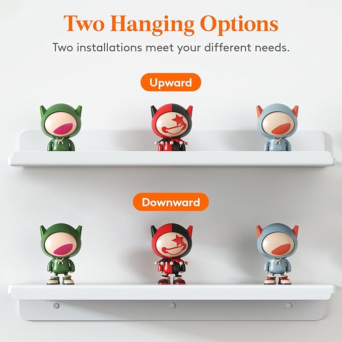 Lifewit Floating Shelves for Bathroom, 15" Clear Wall Organizer for Makeup, Perfume, Figurines, Photos, Decor Shelf for Nursery, Living Room, Bedroom, Kitchen, Over Toilet Storage Rack, White, 12 Pack