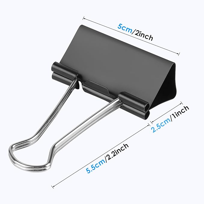 Ufmarine Extra Large Binder Clips 2 inch, (40 Pcs) Big Paper Clips for Office Supplies