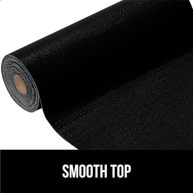 GORILLA GRIP DripGuard Shelf Liner, Non-Adhesive Drawer and Kitchen Cabinet Protector, 20x240 Inch, Strong Grip Slip Resistant Underside, Smooth Surface Liners for Cabinets, Bathrooms, Closets, Black