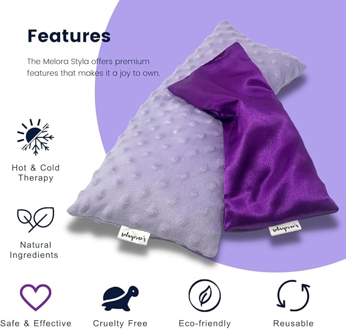 Microwavable Heat Pad & Eye Pillow - Gift Set - Lavender Scented Eye Pillow & Microwave Heating Pad Great Gifts for Women, Mom to Be Gift- Aromatherapy Sleeping Eye Mask for Yoga Headache Pain Relief