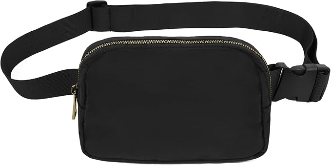 VOROLO Waist Pack for Running Fanny Pack for Women and Men Gift Crossbody Belt Bag Bum Bag with Adjustable Strap for Sports for Men and Women Black with rope