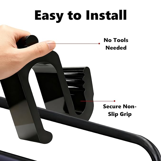 Universal Wagon Accessories, Upgraded Side Hooks with 30kg Load Capacity - Sturdy Stroller Hooks & Space-Saving Travel Organizer for All Stroller Wagons (4 PCS)