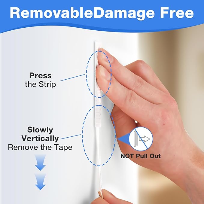 60 Pairs Heavy Duty Picture Hanging Strips - Large Adhesive Wall Hooks for Frames and Posters, Damage-Free No Nail Picture Hangers, Easy Removal, Refill Mounting Strips for Wall Decor