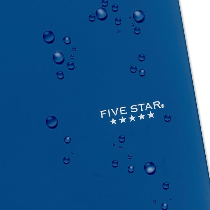 Five Star Spiral Notebook + Study App, 5 Subject, College Ruled Paper, 8-1/2" x 11", Fights Ink Bleed, Water Resistant Cover, Pacific Blue (73635), 200 Sheets (Pack of 2)