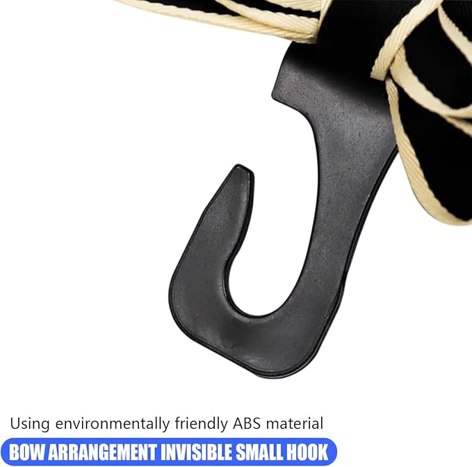 Mandark 2PCS Car Seat Hooks - Cute Bow Vehicle Hooks for Purses & Bags, Universal for SUV, Sedan, Truck (Black/Polka Dot)