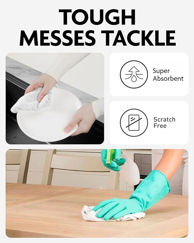 Fantasticlean Microfiber Cleaning Cloth Roll - 675 Pack, Tear Away Microfiber Towels, 12" x 12", Reusable, Washable, Ultra Absorbent Dishcloth for All-Around Cleaning Supplies (9 Rolls of White)