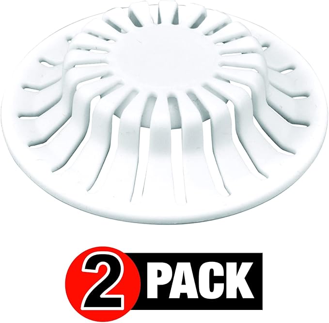 DANCO Universal Bathroom Sink Suction Cup Hair Catcher Strainer and Snare | For Pop-Up Stoppers | White | 2 Pack (10769)